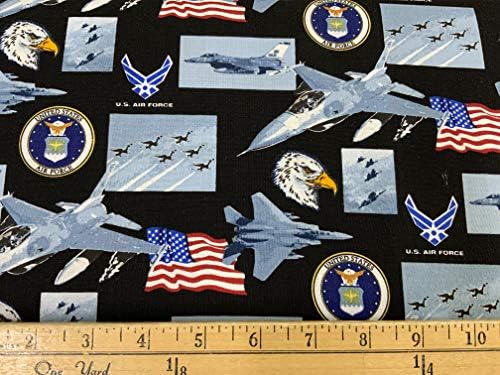Bumbac Statele Unite ale Americii Air Force bumbac Fabric Print