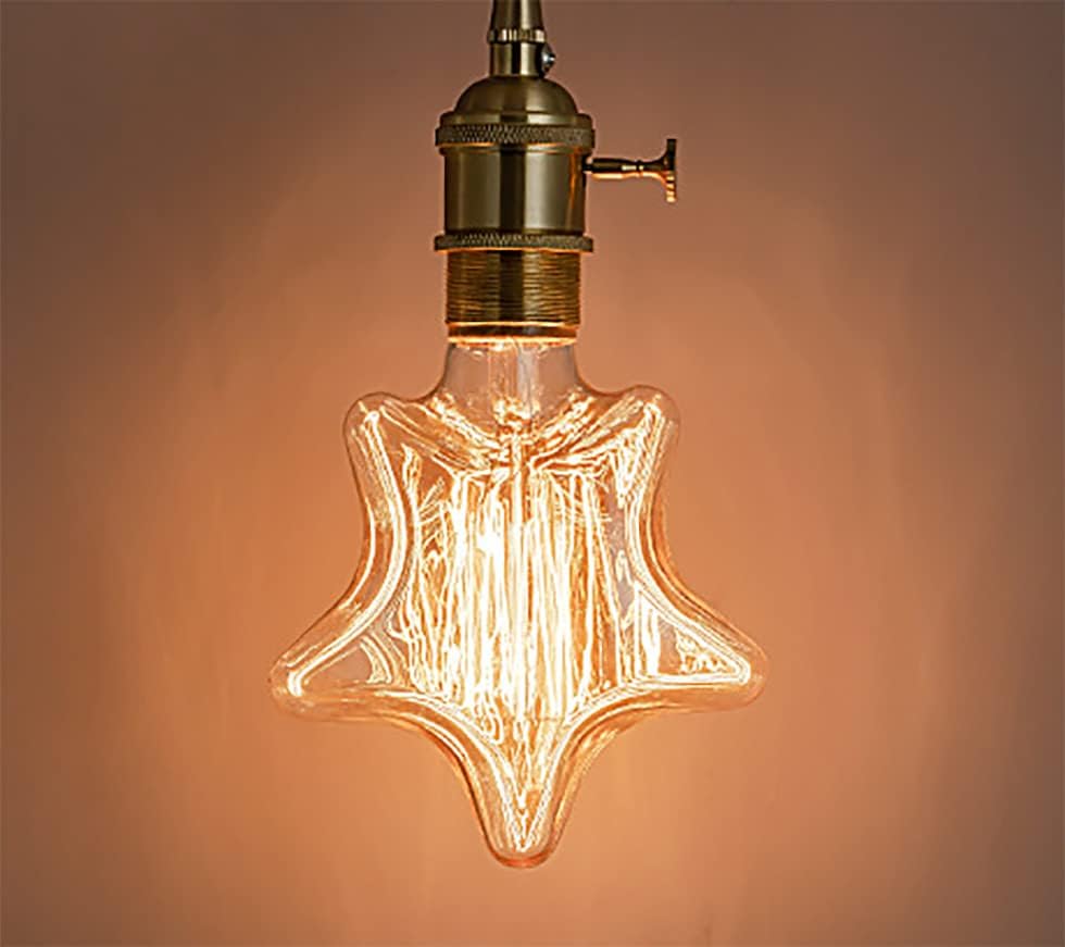 BesYouSel E26 40w bec Vintage stea forma Edison lumina antic veveriță lampă cu incandescență pentru ventilator de tavan pandantiv