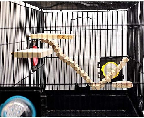 Hamiledyi Hamster Bridge Suspension Suspension Ladder Lotie cu cușcă din lemn pentru animale mici hamster gerbil