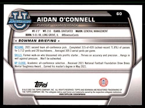 Aidan O'Connell RC 2022 Bowman Chrome University 60 Rookie NM+ -MT+ NFL NCAA FOTBOLT 1st Bowman