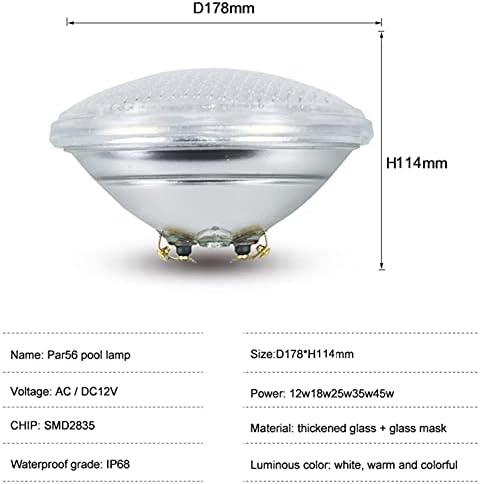 ASPZQ Par56 lumini subacvatice LED piscină lumină rășină umplută lampă montată pe perete 12V RGB/cald / rece alb IP68 lumină