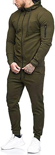 Bărbați cu glugă cu zip complet pantaloni patchwork pentru bărbați teste de top hanorac seturi de toamnă seturi cu fermoar