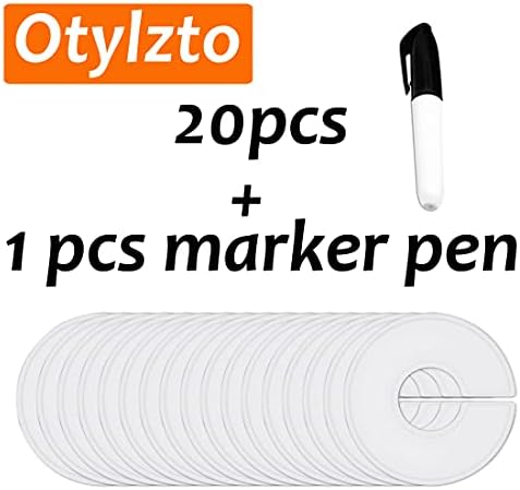 OTYLZTO 20 PC -uri/pachet Divizoare pentru rafturi cu un stilou de marker de 1 PC, divizoare rotunde, divizoare de dimensiuni