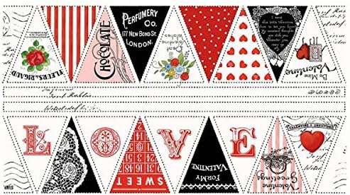 Be Mine Valentine Bunting Panel de J. Wecker Frisch pentru Riley Blake Designs excelent pentru matlasare, îmbrăcăminte și Decor