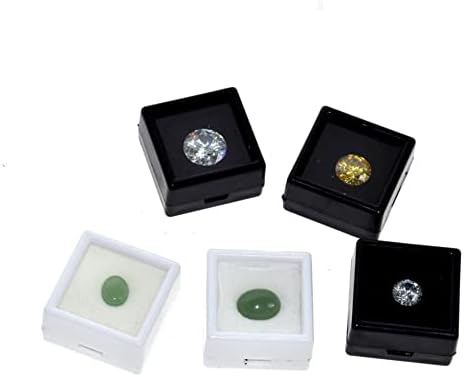 Teensery 10 buc Gemstone Display Box mici din Plastic Vrac diamant Gemstone caseta caz bijuterii depozitare Container organizator cu capace de top clar