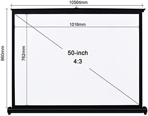 XXXDXDP Ecran de proiecție de 50 de inci 4: 3 Manual de ecran de proiecție Tabletop Trageți Pliere Proiecting Ecran home theater