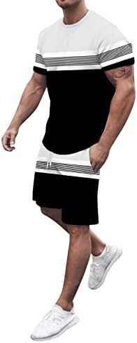 Costum pentru bărbați timp liber sportivi respirabil Absorbant cusături imprimate pantaloni scurți cu mânecă scurtă două piese