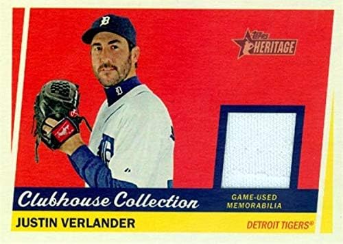 Justin Verlander Player Worn Jersey Patch Baseball Card Topps Clubhouse Collection CCRJVE VARIAȚIE - MLB Game folosit
