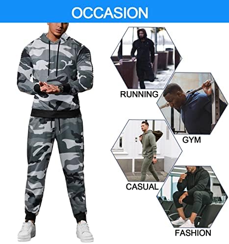 Coofandy pentru bărbați pentru bărbați din 2 bucăți de glugă setează costume de jogging casual