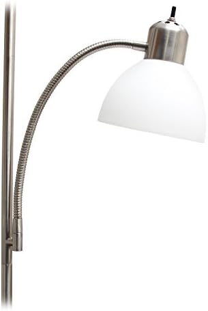 Modele Simple Lf2000-BSN lampă de podea mamă-fiică cu lumină de citit, nichel periat & Sylvania LED A19 bec, 60W echivalent