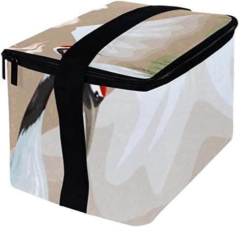 GUEROTKR sac de prânz pentru femei, cutie de prânz pentru bărbați, cutie de prânz pentru femei,acuarelă Japonia Crane Bird
