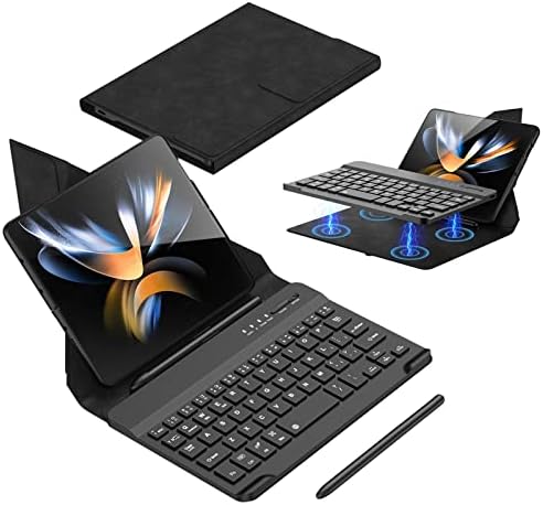 MOAITO pentru Samsung Galaxy Z Fold 4 tastatură caz, Z Fold 3 Tastatură caz, pliere Bluetooth portabil de călătorie pliabil
