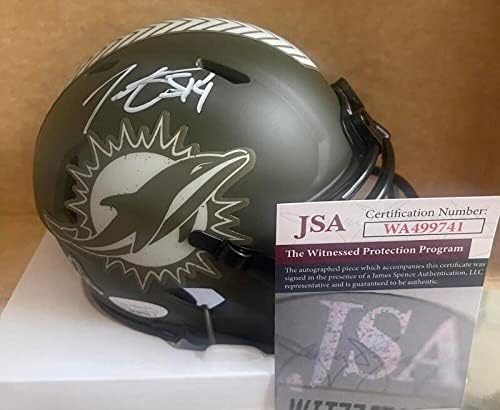 Trent Sherfield Dolphins salut la serviciu mini cască semnată Jsa Wa499741-mini căști NFL cu autograf