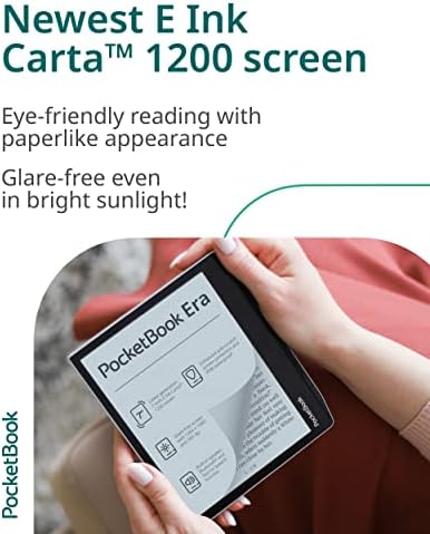 Pocketbook Era E-Reader, Stardust Silver, 16gb / 7 CP ecran tactil fără strălucire și prietenos cu ochii, cu tehnologie e-Ink