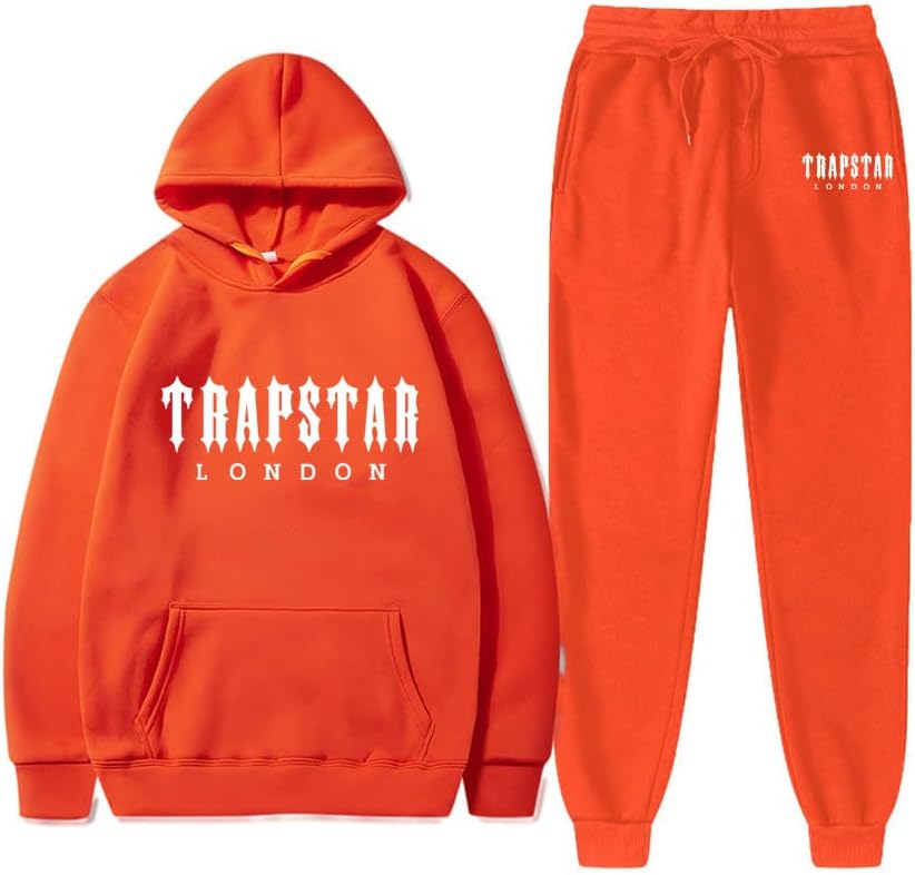 Track Cocoș Golden Tracksuit Letter Imprimare Fleece Hoodie Hip Hop Streetwear Jogger Set Outfit for Men Trendy Hoodie pulover