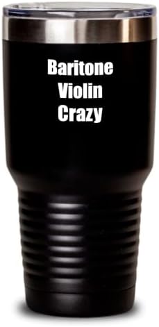 Player amuzant de bariton de vioară nebună de tip muzician cadou cadou prezintă o cupă izolată cu capac negru 30 oz