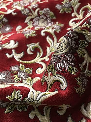 Decor Mobilier Floral de viță de vie Scroll Design țesătură Jacquard de Chenilă luxoasă și maiestuoasă pentru tapițerie, canapea,