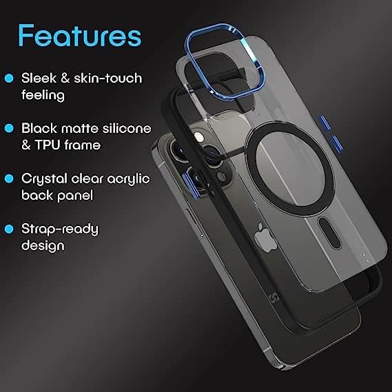 Nou cristal de lux iPhone 13 Pro Max cu inel și butoane de lentile metalice [compatibile cu Magsafe] [Protecția picăturii militare]