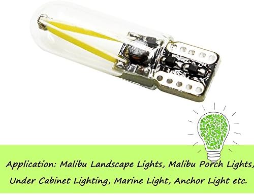 Bonlux T10 194 Wedge Base LED bec 1.5 W Alb Cald 12V AC / DC LED Becuri de înlocuire pentru Malibu Landscape Path Yard Lighting, Marine Light, Anchor Light