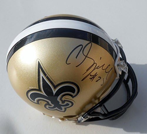 C. J. Spiller a semnat mini cască de Fotbal New Orleans Saints cu Mini căști NFL cu autograf
