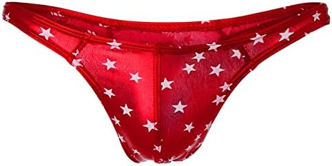 Tanning lenjerie de corp pentru bărbați, pantaloni în formă de stele, pantaloni cu pantaloni cu înălțime joasă, cu tanga sexy, cu interiorul lor roșu