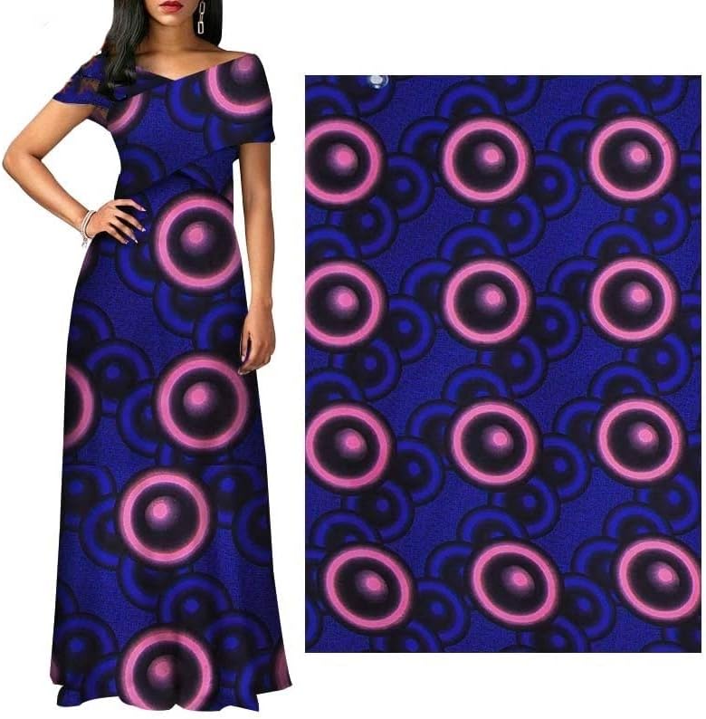 Mjwdp Ankara Poliester Farbic moale Meterial African Fabric pentru rochie 6 Yards / lot