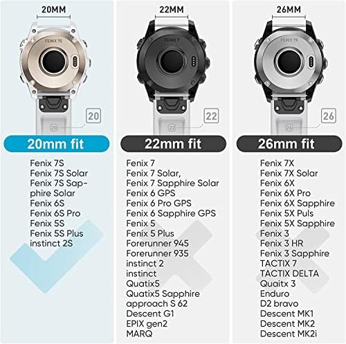 CNHKAU curea pentru femei de 20 mm pentru Garmin Fenix 7s / Fenix 7s Solar / Fenix 7s Sapphire Solar / Fenix 6s / Fenix 6s