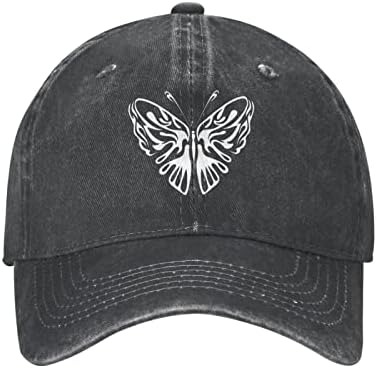 Vunko Abstract fluture zbura Distressed reglabil spălat Denim Mens Tata camionagiu pălărie baseball Ball Cap pentru bărbați