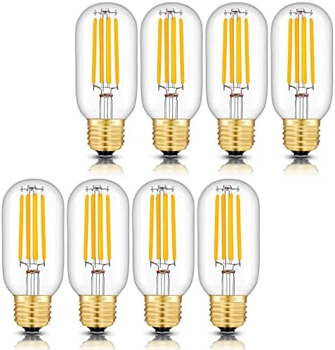 OMAYKEY 5w Dimmable LED Tubular bec 3000k moale alb, 60W echivalent 600LM, E26 mediu de bază, Vintage Edison stil T45 / T14