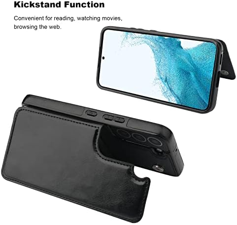 Onetop compatibil cu Samsung Galaxy S22 Plus Portofel caz cu suport pentru Card, PU piele Kickstand Card sloturi caz, dublu incuietoare magnetice și durabil rezistent la șocuri capac 5G 6.6 Inch
