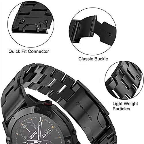 HAZELS Quick Fit Titanium Alloy + inox Watchband pentru Garmin Fenix 7x 7/6 6x Pro 5X Plus curea bandă Marq / Enduro curea brățară