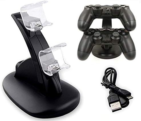 USB PS4 Stand de încărcare stație controler încărcător Dock LED Dual pentru Sony Playstation 4 PS4 / PS4 Pro / PS4 Slim Negru