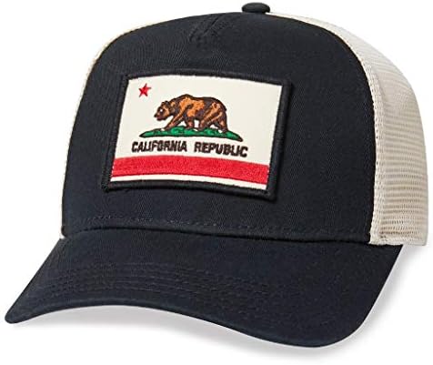 American NEEDLE California Republic Cali Bear Stat Pavilion Snapback reglabil Tata Pălărie de Baseball, Fildeș / Negru