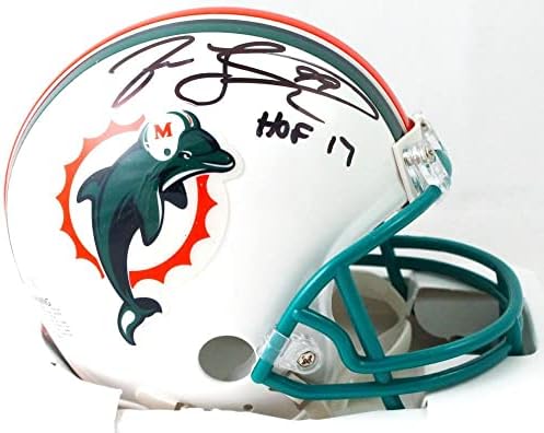 Jason Taylor a semnat mini cască Miami Dolphins 97-12 cu HOF-JSA cu Auth * mini căști NFL cu autograf negru