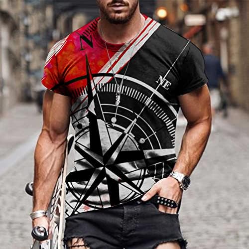 Ozmmyan 3D Digital Print T-shirt pentru barbati Plus Dimensiune vara Grafic tee shirt maneca scurta echipajul gât Casual tricouri
