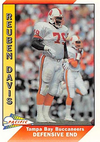 1991 Pacific Football 500 Reuben Davis Tampa Bay Buccaneers Card oficial NFL
