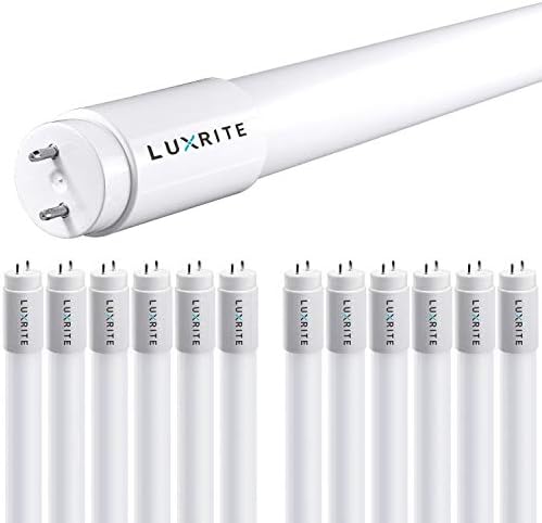 LUXRITE 12-Pack 4ft T8 LED tub de Lumină, Balast și bypass balast compatibil, 13W=32W, 3000k alb moale, cu un singur capăt