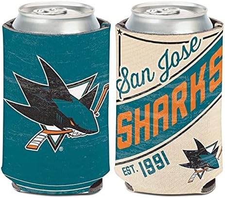 Caseys NHL San Jose Sharks Design Vintage poate răci 1-pachetul de 12 oz. , roșu, negru, alb
