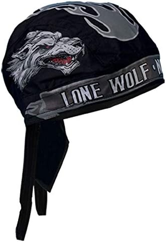 Lone Wolf No Club Biker Banda de transpirație cu benzi de transpirație ușoară micro-fibră de cap ...