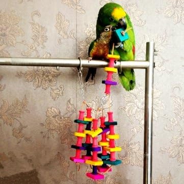 Cuburi Colorate Din Lemn Blocuri Pasăre Papagal Cușcă Mesteca Jucării Cuști Conure Jucării