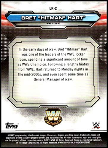 2019 Topps WWE Legends brut of RAW LR-2 Bret Hitman Hart Wrestling Card de tranzacționare