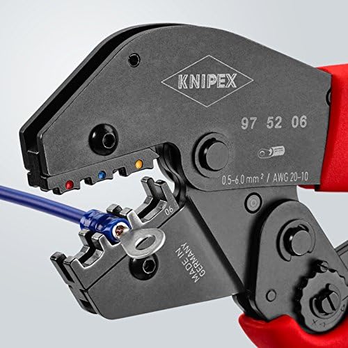 Knipex 97 52 06 0,5-clește de sertizare de 6 mm pentru terminale izolate