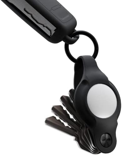 KeySmart Air-Suport Compact pentru chei pentru Airtag-organizator de chei și carcasă pentru Apple Airtag-include Breloc pentru
