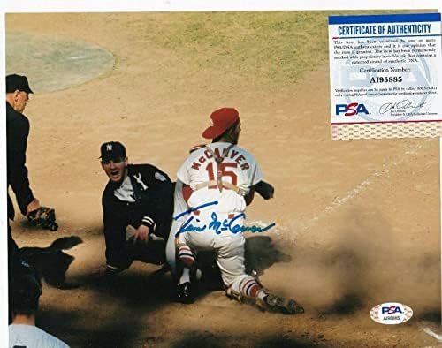 Tim McCarver st. Louis Cardinals W/Whitey Ford PSA Autentificat Semnat 8x10 - Fotografii MLB autografate